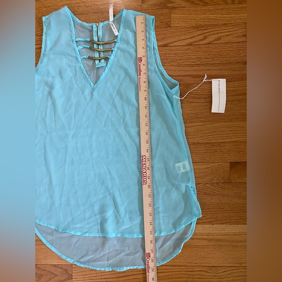 Live 4 Truth Tank Women’s Large Light Blue-Aqua Sheer Top Jewelry Detail NWT - Picture 11 of 11
